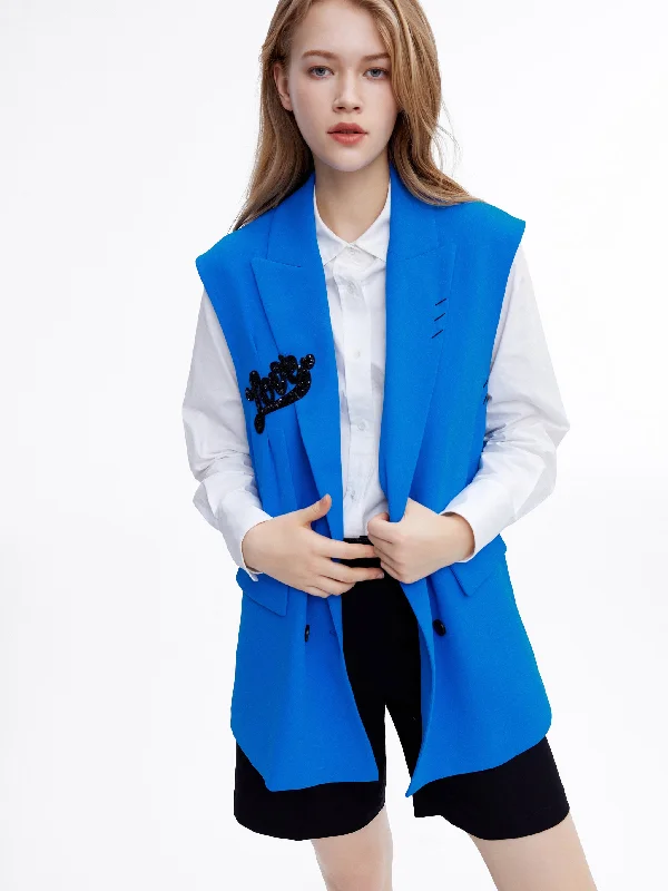 'Azure Love' Double-Breasted Vest
